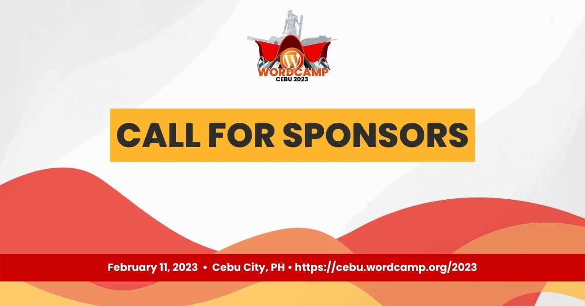 Call for Sponsors - WordCamp Cebu 2023