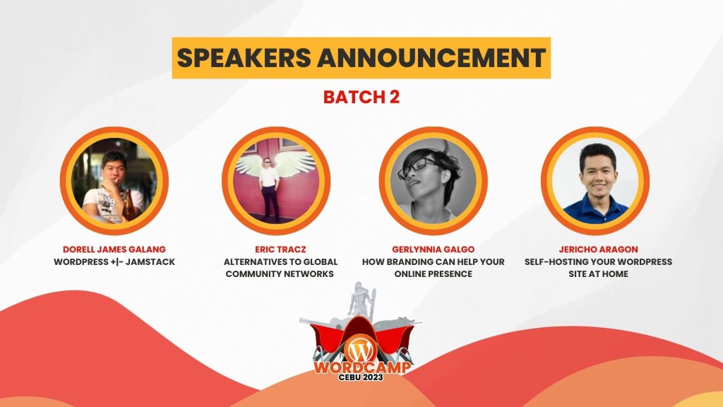 Wordcamp Cebu 2023 Batch 2 Speakers