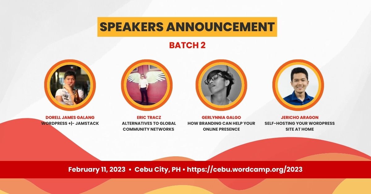 WordCamp Cebu 2023 Speakers Batch 2